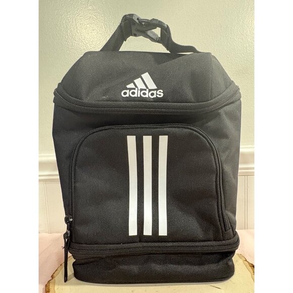 adidas Handbags - Adidas Insulated Black Lunch Bag With Mesh Pocket & Carabiner Clip